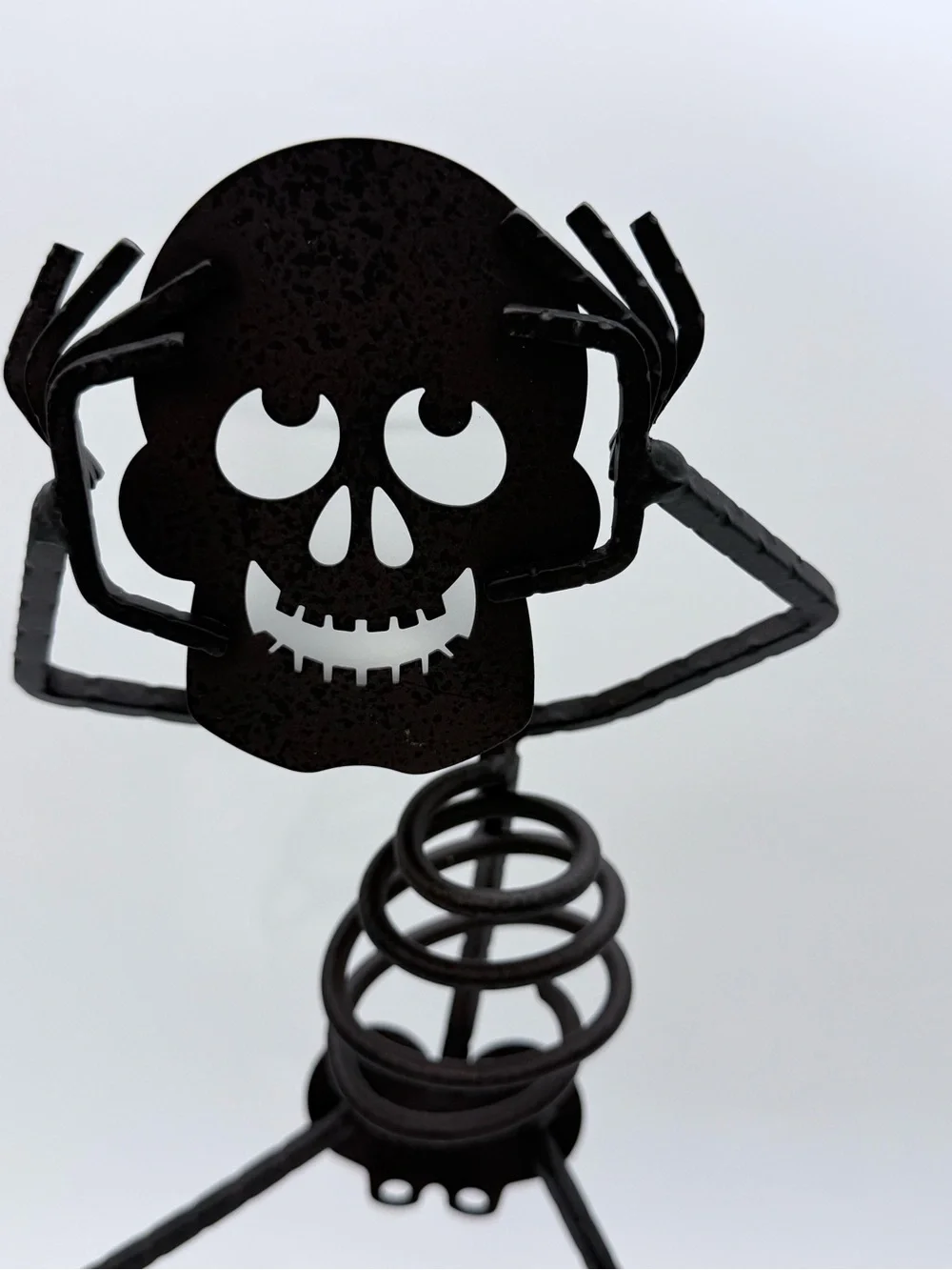 Vtg. PARTYLIGHT Halloween Mr. Bones Metal Skeleton Votive Candle Holder 15”